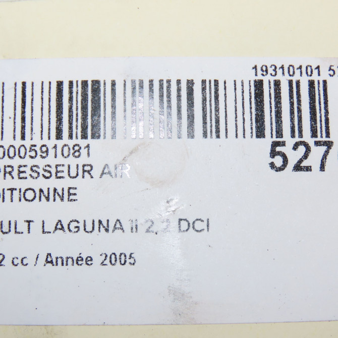 Compresseur air conditionne occasion RENAULT LAGUNA II Phase 2 03-2005->09-2007 2.2 DCI 150ch 8200678509 8