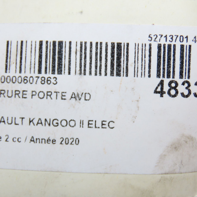 Serrure porte avd occasion RENAULT KANGOO II Phase 2 01-2013->... ELEC 8200497604 6
