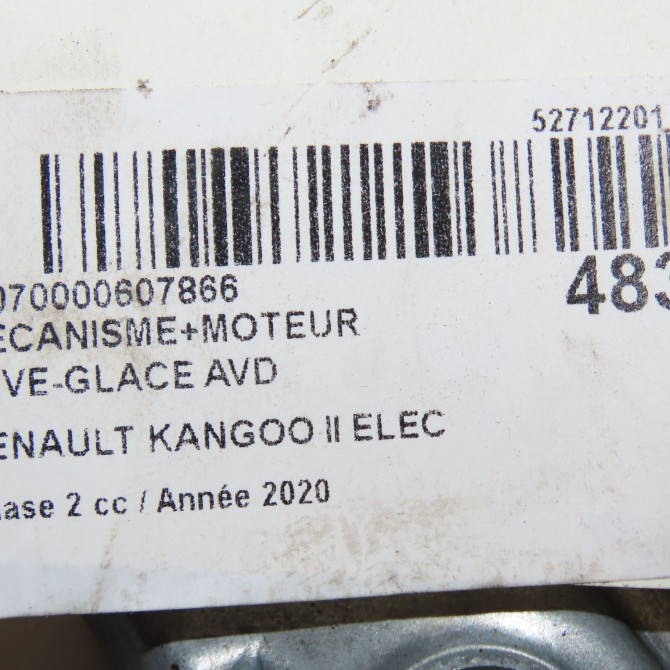 Mecanisme + moteur lève-glace avant droit occasion RENAULT KANGOO II Phase 2 01-2013->... ELEC 807207012R 6