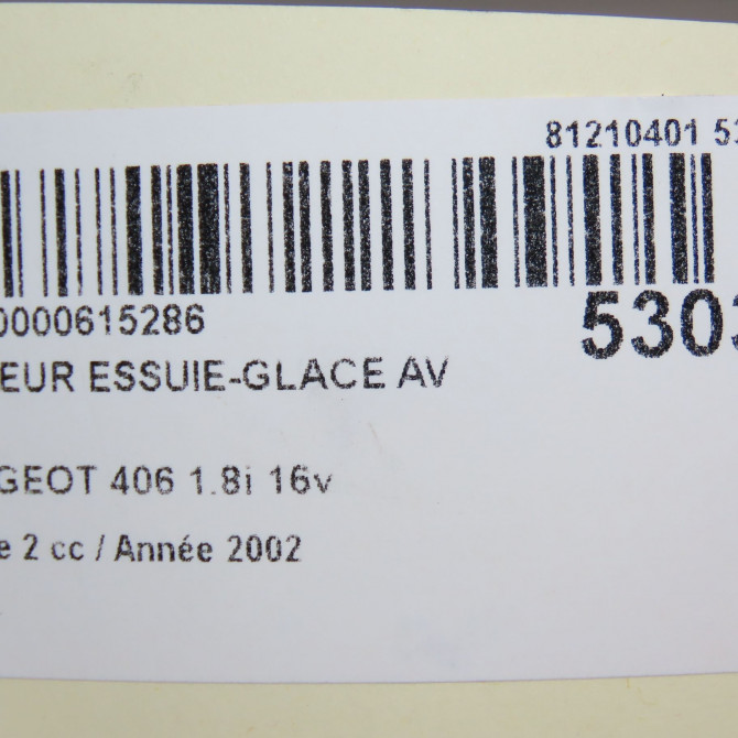 Moteur essuie-glace avant occasion PEUGEOT 406 Phase 2 04-1999->04-2004 1.8i 16v 6405G1 7