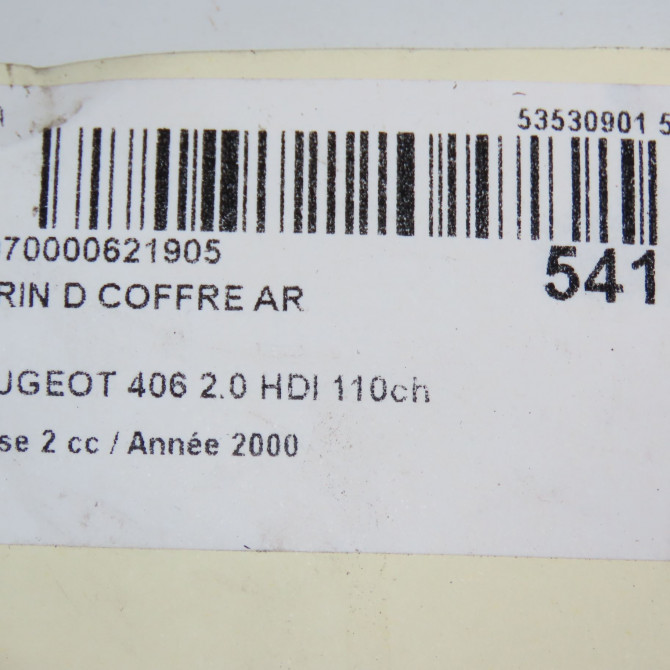 Verin droit coffre arrière occasion PEUGEOT 406 Phase 2 04-1999->04-2004 2.0 HDI 110ch 8731E9 3
