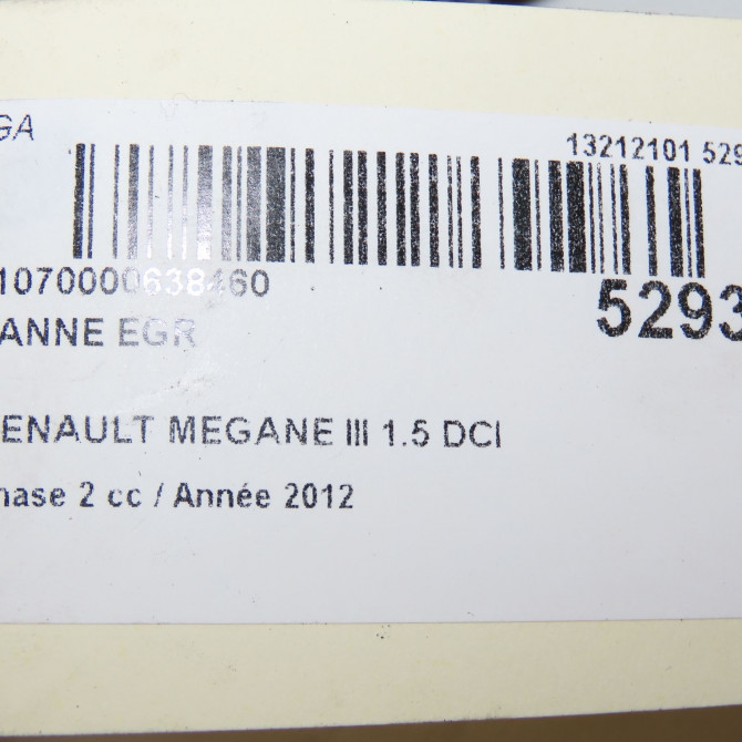 Vanne EGR occasion RENAULT MEGANE III Phase 2 01-2012->06-2014 1.5 DCI 110ch 147105308R 7