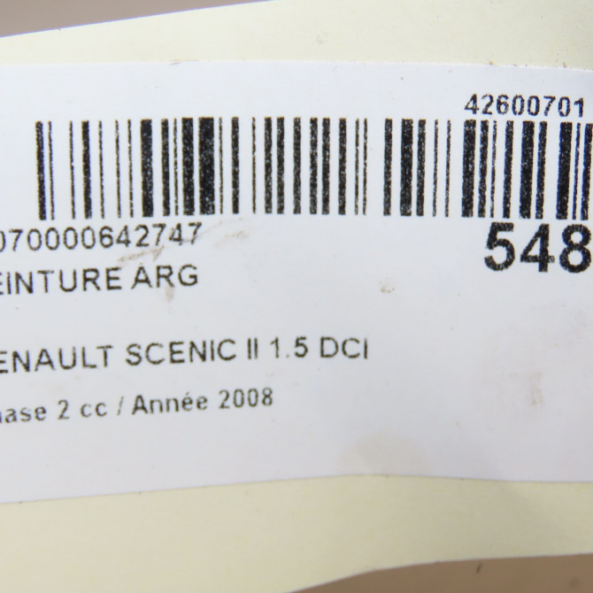 Ceinture arrière gauche occasion RENAULT SCENIC II Phase 2 09-2006->04-2009 1.5 DCI 105ch 8200798391 7