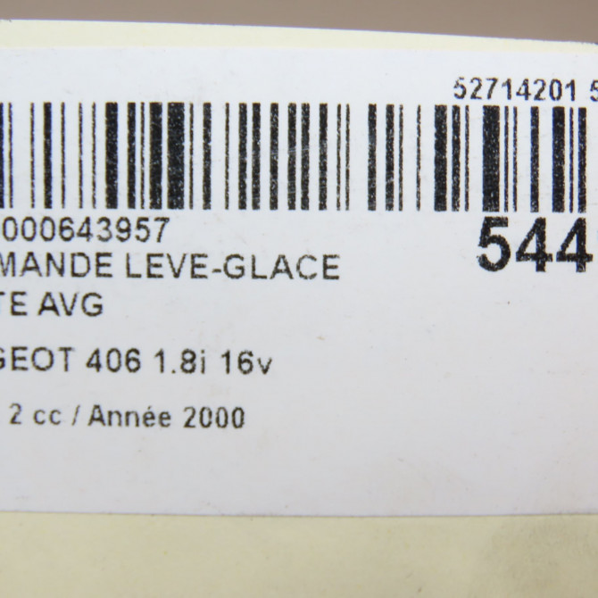 Commande lève-glace porte avant gauche occasion PEUGEOT 406 Phase 2 04-1999->04-2004 1.8i 16v 6554CF 6