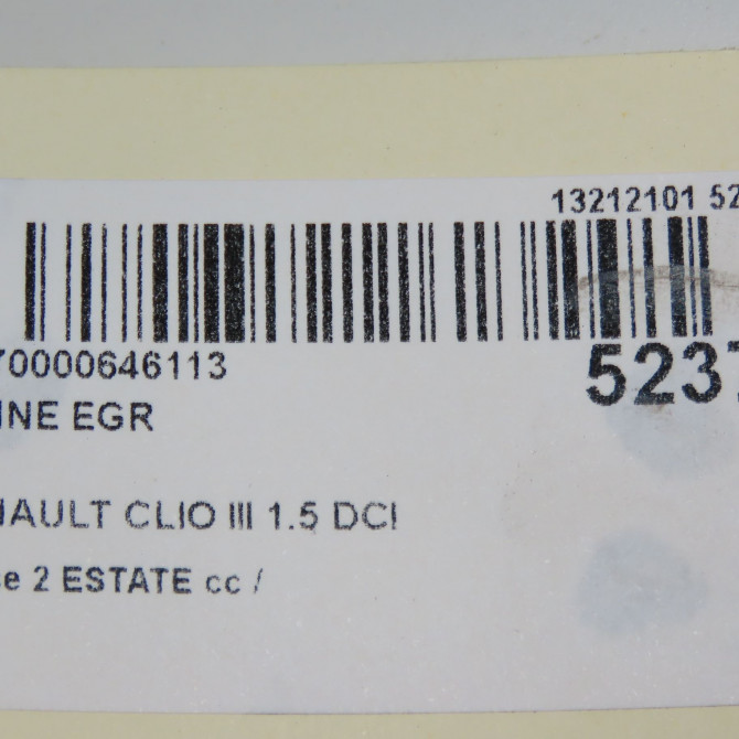 Vanne EGR occasion RENAULT CLIO III phase 2 ESTATE 03-2009->12-2014 1.5 DCI 75ch 8