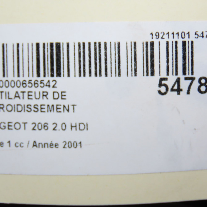 Ventilateur de refroidissement occasion PEUGEOT 206 Phase 1 09-1998->03-2009 2.0 HDI 125392 6