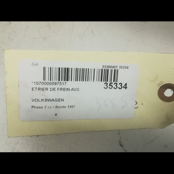 Etrier de frein avant gauche occasion VOLKSWAGEN TRANSPORTER IV Phase 2 03-1996->06-2003 2.5 TDI 102ch 7D0615123 3