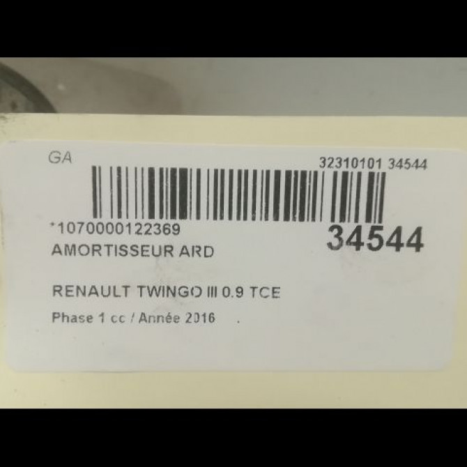 Amortisseur arrière droit occasion RENAULT TWINGO III Phase 1 06-2014->... 0.9 TCE 12v 90ch 562103074R 2