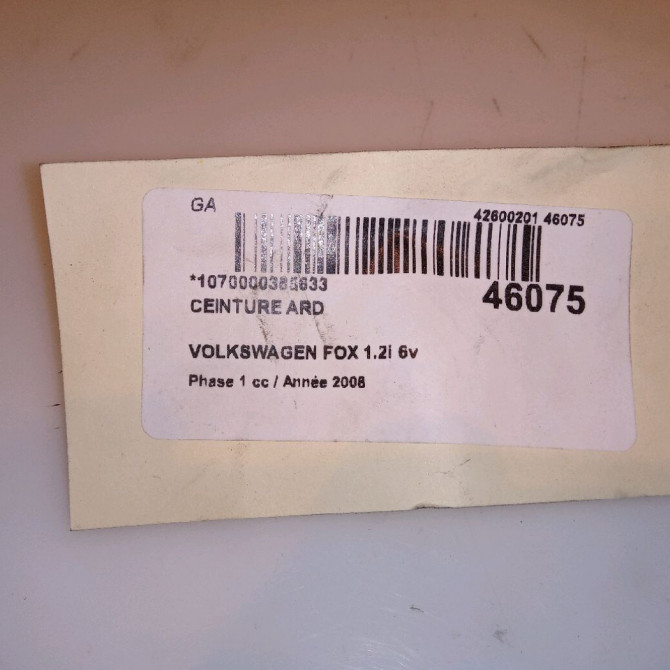 Ceinture arrière droite occasion VOLKSWAGEN FOX Phase 1 06-2005->09-2011 1.2i 6v 55ch 5Z0857806CHCP 4