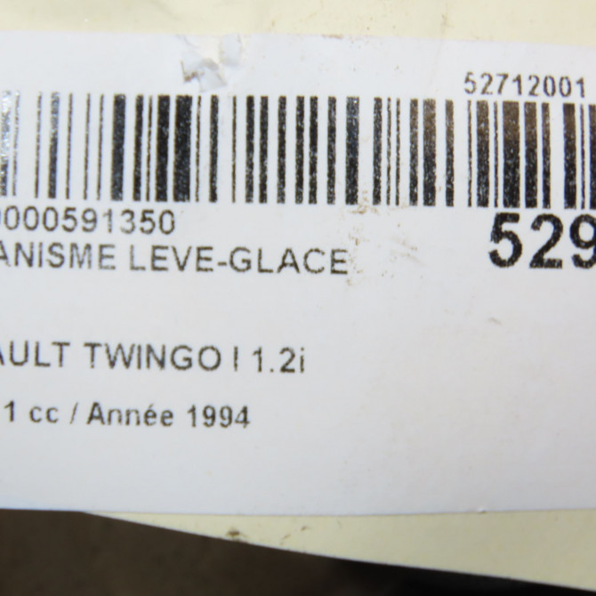 Mécanisme lève-glace avant droit occasion RENAULT TWINGO I Phase 1 04-1993->08-1998 1.2i 55ch 7700818266 4