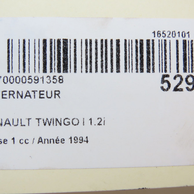 Alternateur occasion RENAULT TWINGO I Phase 1 04-1993->08-1998 1.2i 55ch 7700847513 8
