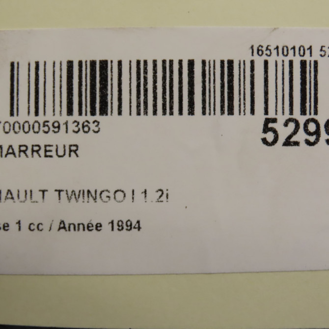 Démarreur occasion RENAULT TWINGO I Phase 1 04-1993->08-1998 1.2i 55ch 7700858442 7