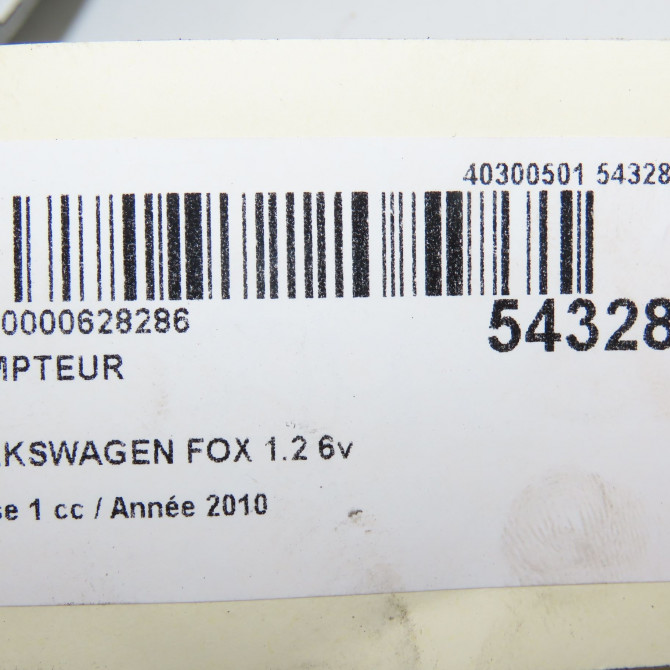 Compteur occasion VOLKSWAGEN FOX Phase 1 06-2005->09-2011 1.2 6v 55ch 5Z0920820N001 6