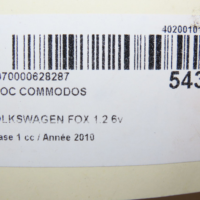 Bloc commodos occasion VOLKSWAGEN FOX Phase 1 06-2005->09-2011 1.2 6v 55ch 8
