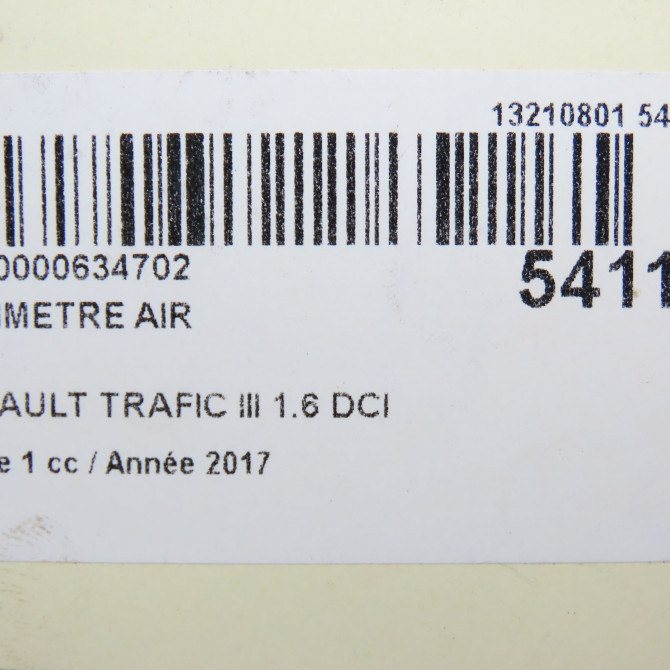 Debimetre air occasion RENAULT TRAFIC III Phase 1 06-2014->... 1.6 DCI 120ch 226807131R 5