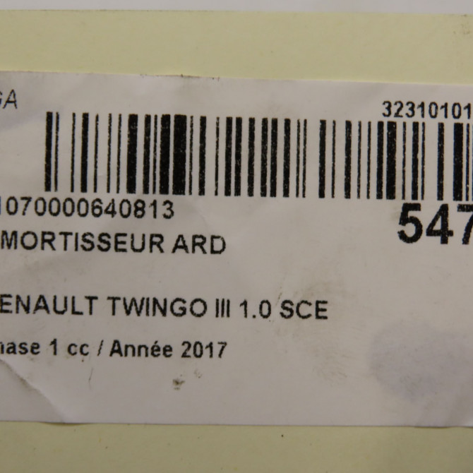 Amortisseur arrière droit occasion RENAULT TWINGO III Phase 1 06-2014->... 1.0 SCE 12v 70ch 562103074R 3