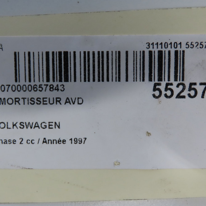 Amortisseur avant droit occasion VOLKSWAGEN TRANSPORTER IV Phase 2 03-1996->06-2003 2.5 TDI 102ch 7D0413031C 4