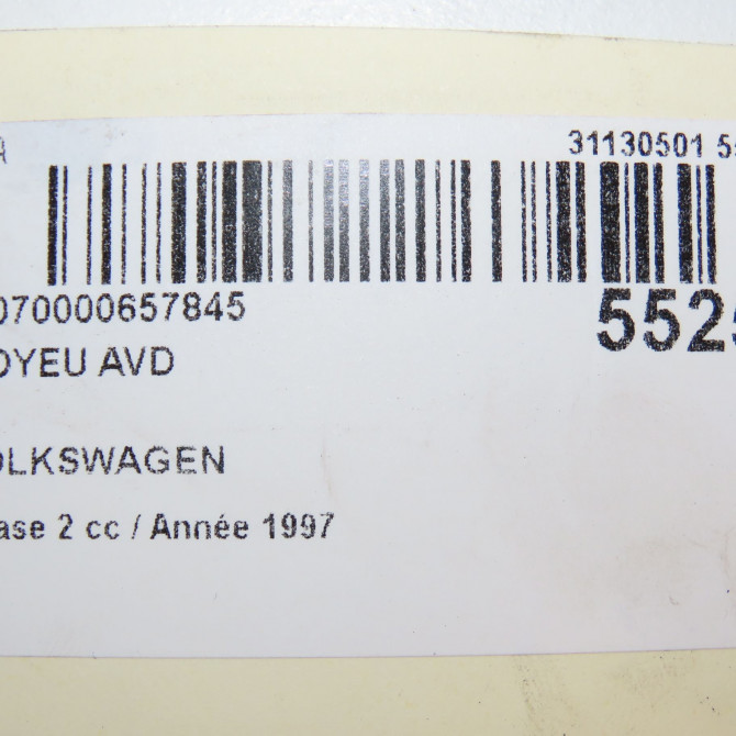 Moyeu avd occasion VOLKSWAGEN TRANSPORTER IV Phase 2 03-1996->06-2003 2.5 TDI 102ch 7D0501647A 5