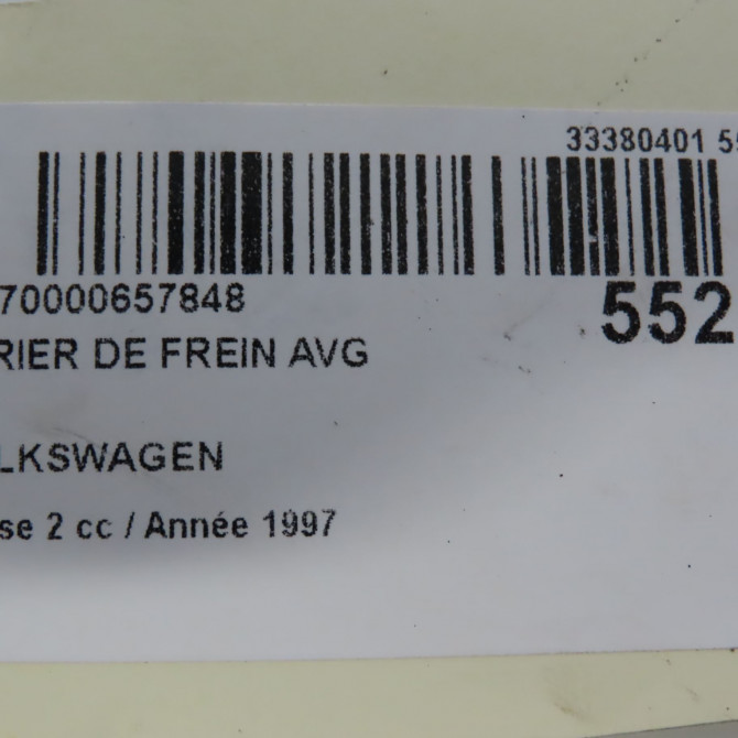 Etrier de frein avant gauche occasion VOLKSWAGEN TRANSPORTER IV Phase 2 03-1996->06-2003 2.5 TDI 102ch 7D0615123 5