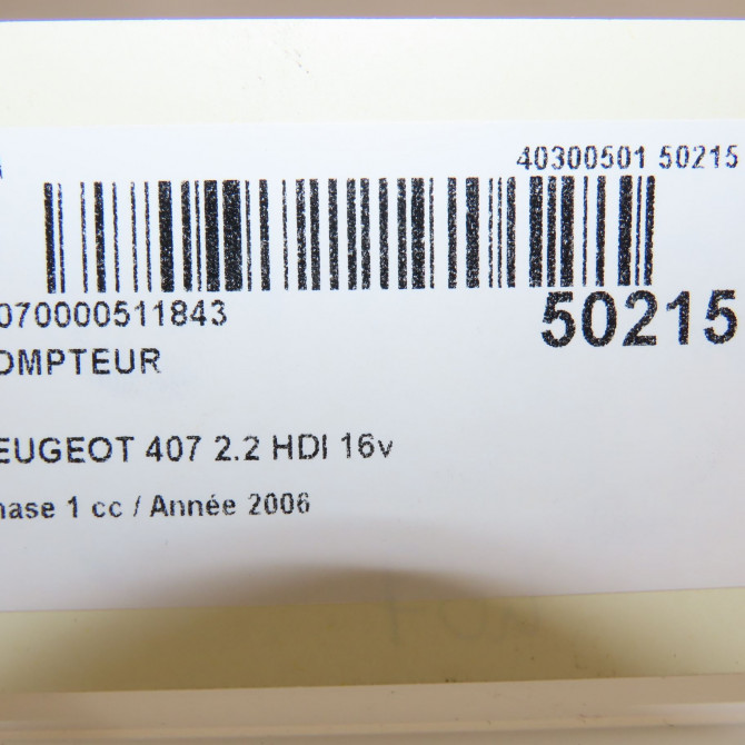 Compteur occasion PEUGEOT 407 Phase 1 04-2004->07-2008 2.2 HDI 16v 610395 5