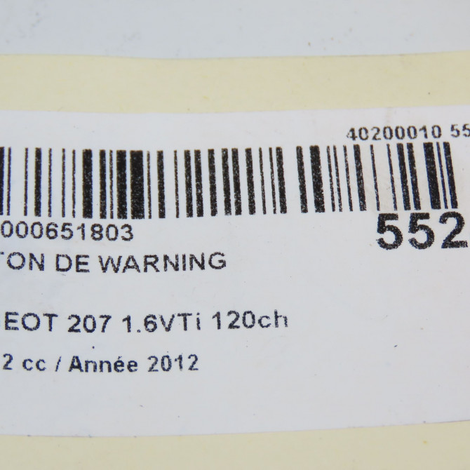 Bouton de warning occasion  6554RQ 6
