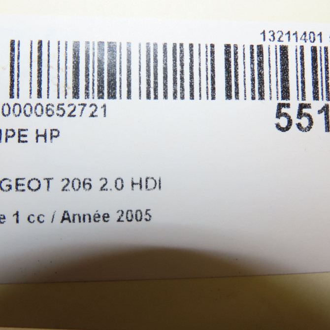 Pompe hp occasion PEUGEOT 206 Phase 1 09-1998->03-2009 2.0 HDI 1920NF 6