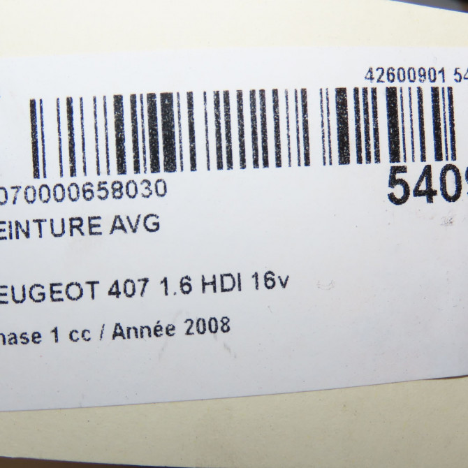 Ceinture avant gauche occasion PEUGEOT 407 Phase 1 04-2004->07-2008 1.6 HDI 16v 8974HG 6