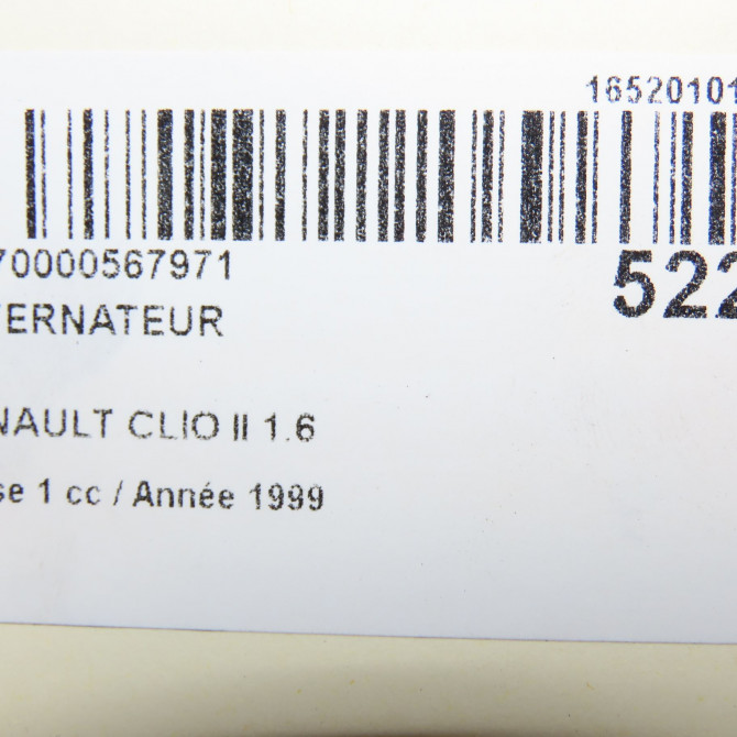 Alternateur occasion RENAULT CLIO II Phase 1 03-1998->06-2001 1.6 7700869600 8