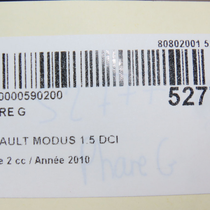 Phare gauche occasion RENAULT MODUS Phase 2 01-2008->12-2012 1.5 DCI 85ch 7701069720 6