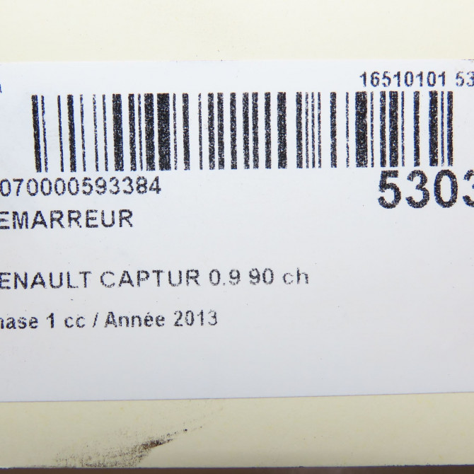 Démarreur occasion RENAULT CAPTUR Phase 1 02-2013->... 0.9 90 ch 233009161R 7