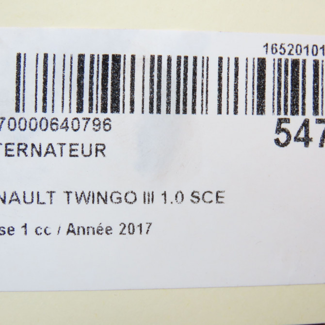 Alternateur occasion RENAULT TWINGO III Phase 1 06-2014->... 1.0 SCE 12v 70ch 231003071R 8