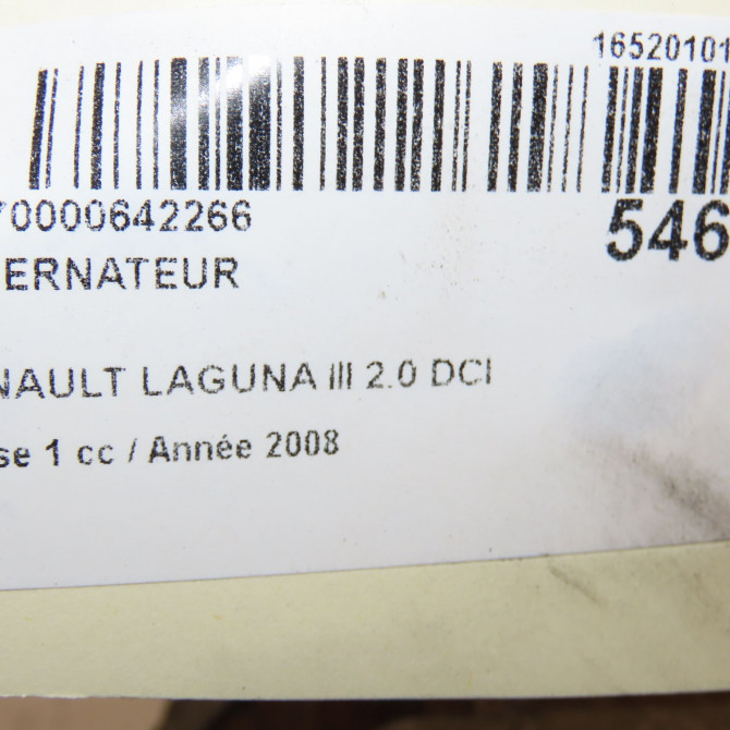 Alternateur occasion RENAULT LAGUNA III Phase 1 10-2007->10-2010 2.0 DCI 130ch 231004470R 8