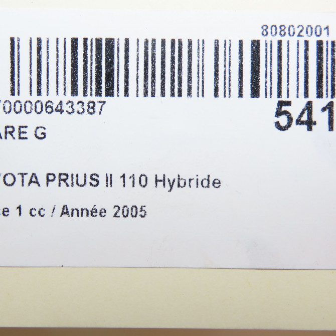 Phare gauche occasion TOYOTA PRIUS II Phase 1 03-2004->11-2009 110 Hybride 8117047090 6