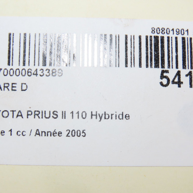 Phare droit occasion TOYOTA PRIUS II Phase 1 03-2004->11-2009 110 Hybride 8113047090 6