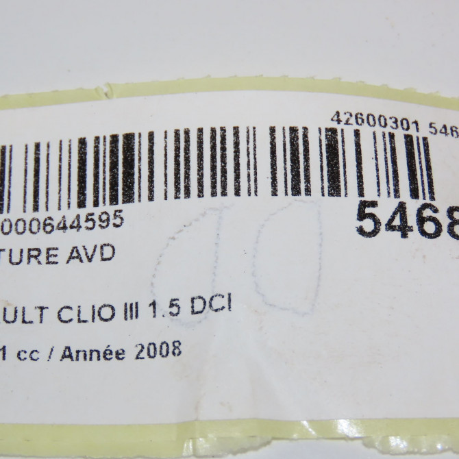 Ceinture avant droite occasion RENAULT CLIO III Phase 1 09-2005->03-2009 1.5 DCI 70ch 8200838217 6