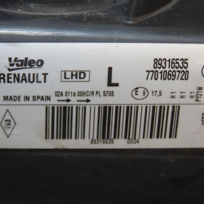 Phare gauche occasion RENAULT MODUS Phase 2 01-2008->12-2012 1.6i 16v 110ch 7701069720 5