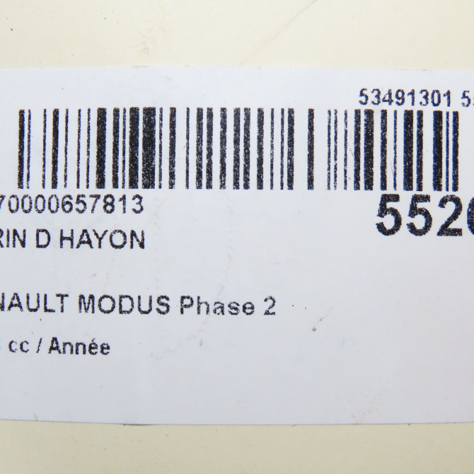 Verin droit hayon occasion RENAULT MODUS Phase 2 01-2008->12-2012 1.6i 16v 110ch 8200665709 3