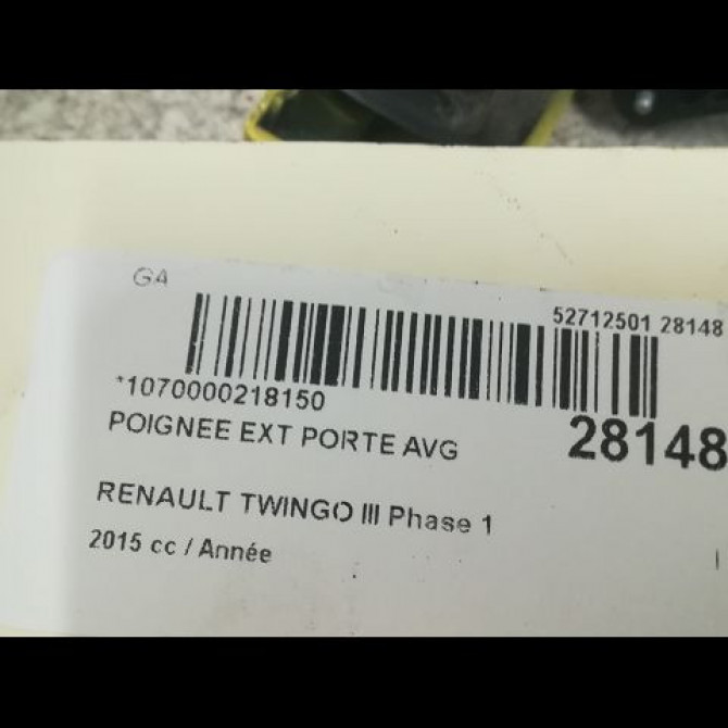 Poignee ext porte avg occasion RENAULT TWINGO III Phase 1 06-2014->... 806071712R 3
