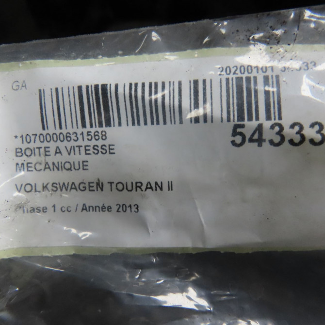 Boîte à vitesse mecanique occasion VOLKSWAGEN TOURAN II Phase 1 09-2010->12-2015 2.0 TDI 140ch 2Q300049B 6