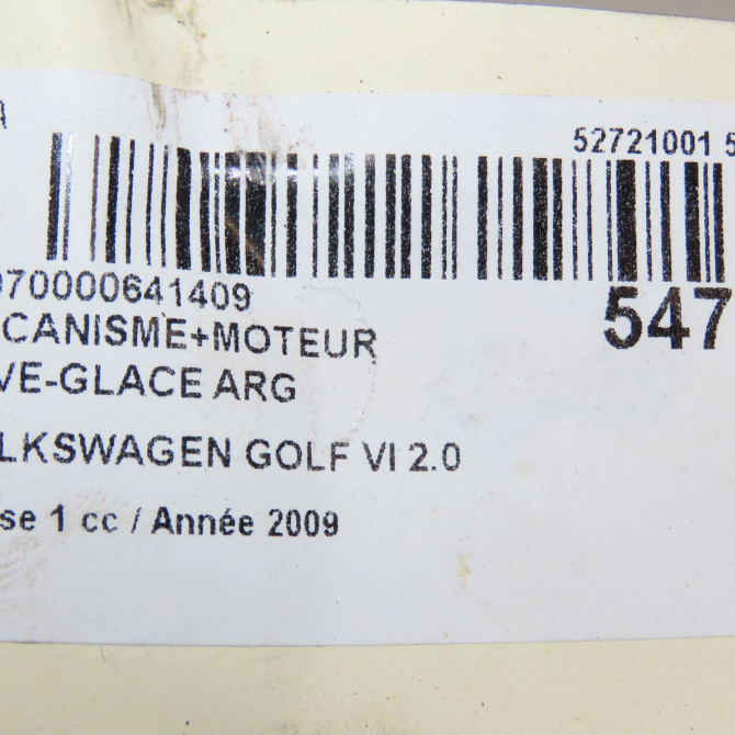 Mecanisme+moteur leve-glace arg occasion VOLKSWAGEN GOLF VI Phase 1 10-2008->04-2013 2.0 TDI 110ch 5K4839461 8