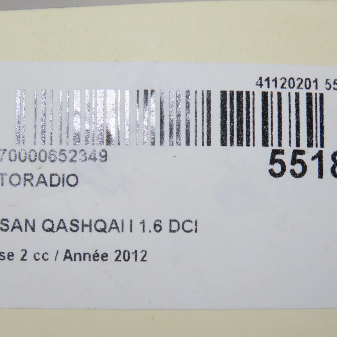 Autoradio occasion NISSAN QASHQAI I Phase 2 03-2010->04-2014 1.6 DCI 130ch 28185BH30D 7
