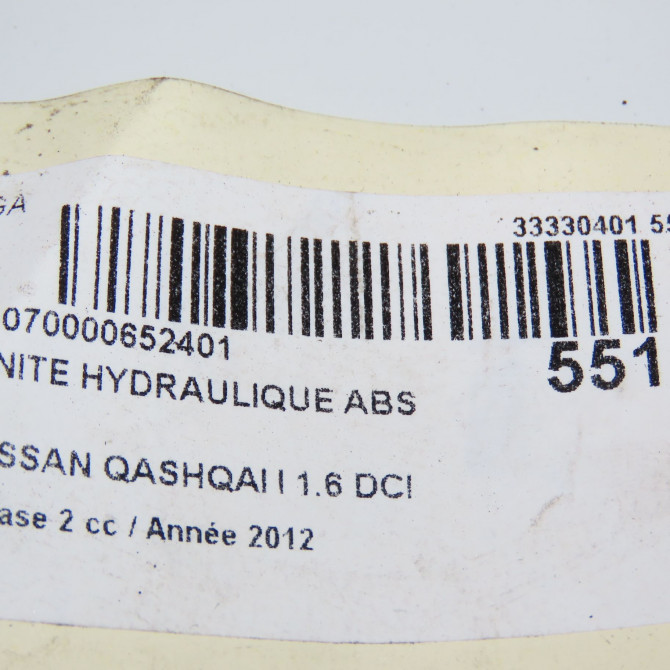 Unité hydraulique ABS occasion NISSAN QASHQAI I Phase 2 03-2010->04-2014 1.6 DCI 130ch 47660BB62A 8