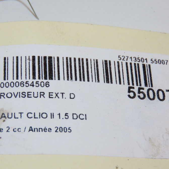 Retroviseur exterieur manuel droit occasion RENAULT CLIO II Phase 2 06-2001->07-2006 1.5 DCI 65ch 8200163302 5