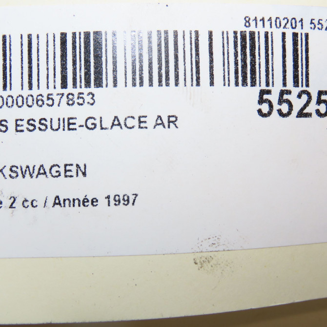 Bras essuie-glace arrière occasion VOLKSWAGEN TRANSPORTER IV Phase 2 03-1996->06-2003 2.5 TDI 102ch 4