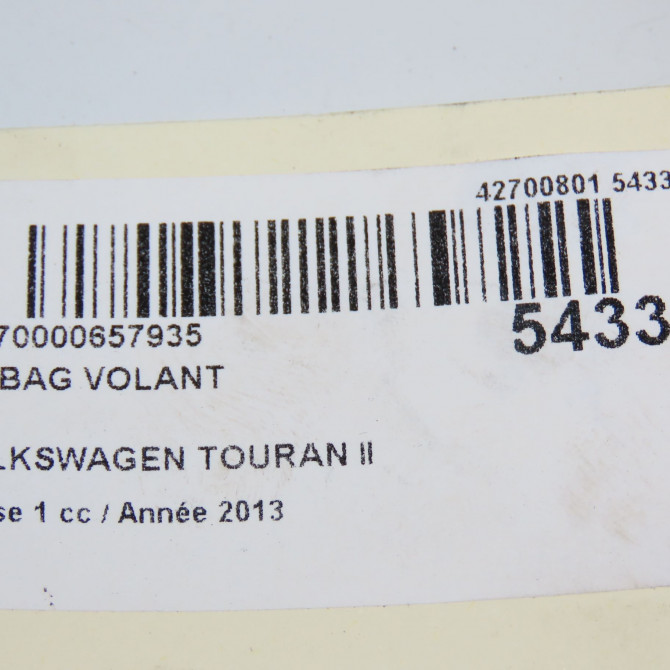 Airbag volant occasion VOLKSWAGEN TOURAN II Phase 1 09-2010->12-2015 2.0 TDI 140ch 1T0880201AA81U 7