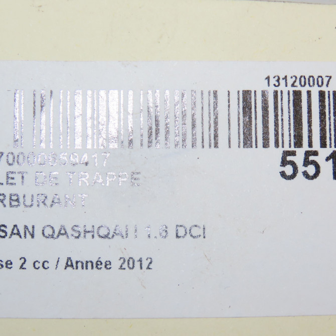 Volet de trappe carburant occasion NISSAN QASHQAI I Phase 2 03-2010->04-2014 1.6 DCI 130ch G8830EY1MA 4