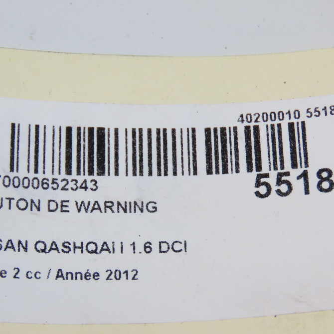 Bouton de warning occasion NISSAN QASHQAI I Phase 2 03-2010->04-2014 1.6 DCI 130ch 25290BR00A 3