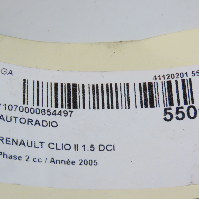 Autoradio occasion RENAULT CLIO II Phase 2 06-2001->07-2006 1.5 DCI 65ch 8200622637 6