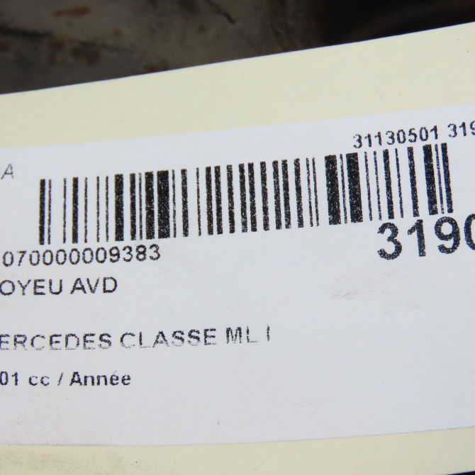 Moyeu avd occasion MERCEDES CLASSE ML I Phase 1 01-1998->09-2001 1633300051 5