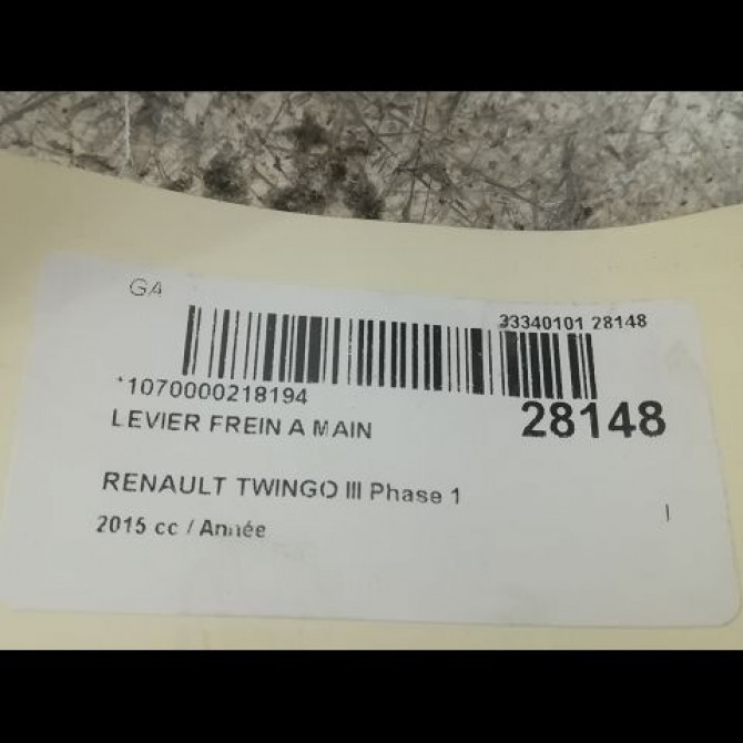 Levier frein a main occasion RENAULT TWINGO III Phase 1 06-2014->... 360106834R 3